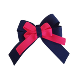 amore bow double layer colour school uniform hair clip school hair accessories hair bow baby girl pinkberry kisses Navy Blue Shocking Pink
