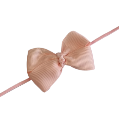 Baby and toddler soft elastic cherish bow headband light pink