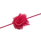 Baby and Toddler Soft Headband - Mini Shabby Flower Hot Pink Pinkberry Kisses