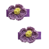Baby and Toddler non slip hair clips - crochet flower Baby Toddler Hair Accessories Pinkberry Kisses Purple Pair of Hair Clips