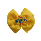 Bella Hair Bow - Wiggles Yellow with Badge- 9cm Girls Hair Accessories - non slip hair clips Pinkberry Kisses
