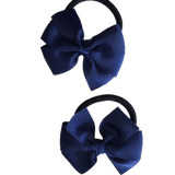 Bella Plain Colour School Uniform Hair Bow Hair Accessories Non Slip Hair Clip 6cm PinkBerry Kisses -  navy Blue Pair Hair Ties