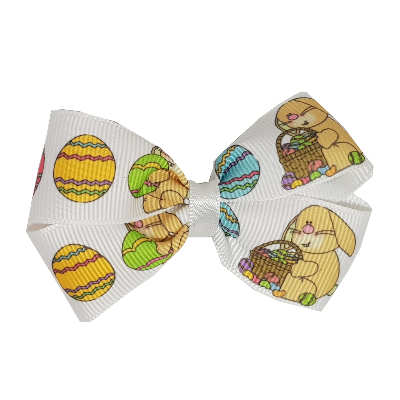 Cherish Hair Bow - Easter Bunny with Basket - Hair Accessories for Girl Baby Children Pinkberry Kisses