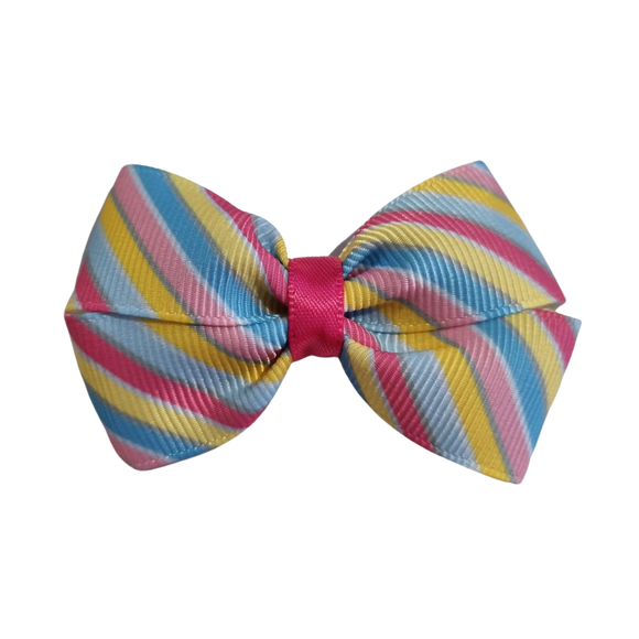 Cherish Hair Bow - Pink Candy Stripes - Hair Accessories for Girl Baby Children Pinkberry Kisses Non Slip Hair Clip
