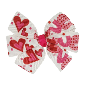 Chica Hair Bow - LOVE non Slip Hair Clip Baby toddler hair accessories Pinkberry Kisses