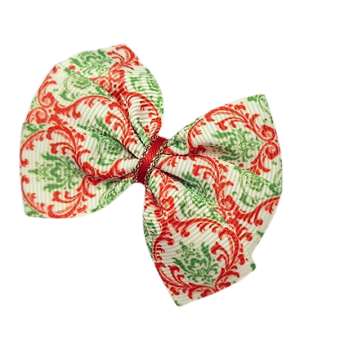 Christmas hair accessories - Bella Bow Red and Green Paisley Hair accessories for girls Hair accessories for baby - Pinkberry Kisses