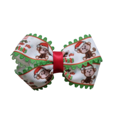 Christmas Hair Accessories - Cherish Hair Jolly Christmas Monkey Non Slip Hair Clip Hair accessories for girls Hair accessories for baby - Pinkberry Kisses 