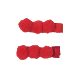Embellished Hair Clip - Pom Pom Clips (Set of 2) Hair Accessories for Baby Girls