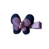 Embellished Non Slip Hair Clip - Butterfly Two Colour Non Slip Hair Clip Baby Girl Hair Accessories Navy and Purple
