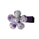 Embellished Non Slip Hair Clip - Floral Flower Hair Clip Baby Toddler Hair Accessories Pinkberry Kisses Wh