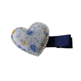 Embellished Non Slip Hair Clip - Floral Heart Hair Clip Baby Toddler Hair Accessories Pinkberry Kisses  White Blue 