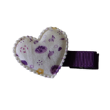 Embellished Non Slip Hair Clip - Floral Heart Hair Clip Baby Toddler Hair Accessories Pinkberry Kisses  White Purple