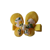 Embellished Non Slip Hair Clip - Large Floral Butterfly Yellow