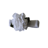 Embellished Non Slip Hair Clip - Satin Flower Baby Toddler Hair Accessories Pinkberry Kisses White
