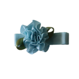 Embellished Non Slip Hair Clip - Satin Flower Baby Toddler Hair Accessories Pinkberry Kisses Blue