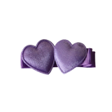 Embellished Non Slip Hair Clip - Satin Heart Duo Baby and Toddler Hair Clip Hair Accessories Pinkberry Kisses Purple