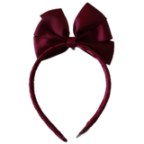 Large Bella Bow Woven Headband 12.5cm Bow (31 colours options) Dance School Party Birthday Headband Pinkberry Burgundy 
