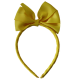 Large Bella Bow Woven Headband 12.5cm Bow (31 colours options) Dance School Party Birthday Headband Pinkberry Daffodil Yellow