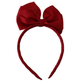 Large Bella Bow Woven Headband 12.5cm Bow (31 colours options) Dance School Party Birthday Headband Pinkberry Red