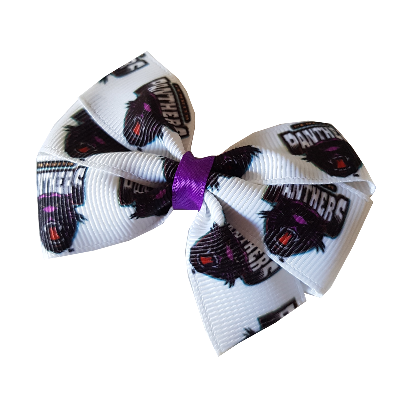 NRL Penrith Panthers Bella Hair Bow Clip Pinkberry Kisses