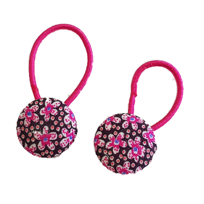 Pigtail Hairband Toggles - Liberty Pink Floral (pair) Hair Accessories Pinkberry Kisses