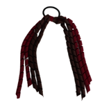 School Hair Accessories School Uniform Hair Tie Curly Ponytail Streamer - Burgundy Base & Top Ribbon Girls Hair Tie Pinkberry Kisses Burgundy Brown
