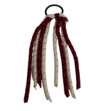 School Hair Accessories School Uniform Hair Tie Curly Ponytail Streamer - Burgundy Base & Top Ribbon Girls Hair Tie Pinkberry Kisses Burgundy Cream Ivory