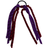 School Hair Accessories School Uniform Hair Tie Curly Ponytail Streamer - Burgundy Base & Top Ribbon Girls Hair Tie Pinkberry Kisses Burgundy Purple
