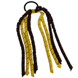 School Hair Accessories Curly Ponytail Streamer - Daffodil Yellow Base & Top Ribbon Hair Tie Pinkberry Kisses Daffodil Yellow Brown