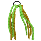 School Hair Accessories Curly Ponytail Streamer - Daffodil Yellow Base & Top Ribbon Hair Tie Pinkberry Kisses Daffodil Yellow Key Lime