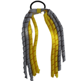 School Hair Accessories Curly Ponytail Streamer - Daffodil Yellow Base & Top Ribbon Hair Tie Pinkberry Kisses Daffodil Yellow Light Grey