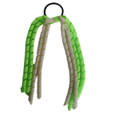 School Hair Accessories Curly Ponytail Streamer - Key Lime Base & Top Ribbon Hair Tie Pinkberry Kisses Key Lime Cream