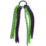 School Hair Accessories Curly Ponytail Streamer - Key Lime Base & Top Ribbon Hair Tie Pinkberry Kisses Key Lime Grape