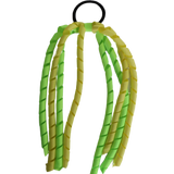 School Hair Accessories Curly Ponytail Streamer - Key Lime Base & Top Ribbon Hair Tie Pinkberry Kisses Key Lime Lemon Yellow