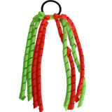 School Hair Accessories School Uniform Hair Tie Curly Ponytail Streamer - Neon Orange Base & Top Ribbon Girls Hair Tie Pinkberry Kisses Neon Orange Key Lime