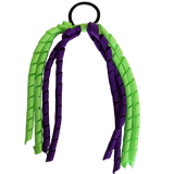 School Hair Accessories School Uniform Hair Tie Curly Ponytail Streamer - Burgundy Base & Top Ribbon Girls Hair Tie Pinkberry Kisses Purple Key Lime