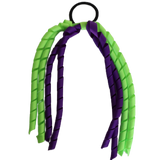 School Hair Accessories Curly Ponytail Streamer - Key Lime Base & Top Ribbon Hair Tie Pinkberry Kisses Key Lime Purple