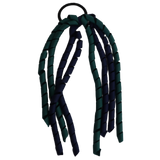 School Hair Accessories Curly Ponytail Streamer - Navy Blue Base & Top Ribbon Hair Tie Pinkberry Kisses Navy Blue Hunter Green