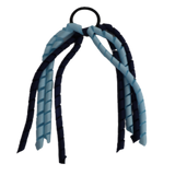 School Hair Accessories Curly Ponytail Streamer - Navy Blue Base & Top Ribbon Hair Tie Pinkberry Kisses Navy Blue Light Blue