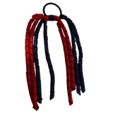 School Hair Accessories Curly Ponytail Streamer - Black Base & Top Ribbon Hair Tie Pinkberry Kisses School Uniform Red Navy Blue 