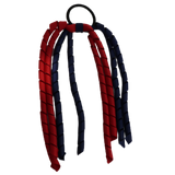 School Hair Accessories Curly Ponytail Streamer - Black Base & Top Ribbon Hair Tie Pinkberry Kisses School Uniform Red Navy Blue