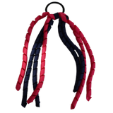 School Hair Accessories School Uniform Hair Tie Curly Ponytail Streamer - Shocking Pink Base & Top Ribbon Girls Hair Tie Pinkberry Kisses Shocking Pink Navy Blue