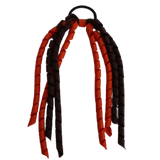 School Hair Accessories School Uniform Hair Tie Curly Ponytail Streamer - Burgundy Base & Top Ribbon Girls Hair Tie Pinkberry Kisses Autumn Orange Brown