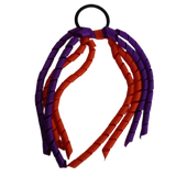 School Hair Accessories School Uniform Hair Tie Curly Ponytail Streamer - Burgundy Base & Top Ribbon Girls Hair Tie Pinkberry Kisses Purple Autumn Orange