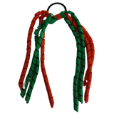 School Hair Accessories School Uniform Hair Tie Curly Ponytail Streamer - Burgundy Base & Top Ribbon Girls Hair Tie Pinkberry Kisses Autumn Orange Emerald Green