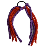 School Hair Accessories School Uniform Hair Tie Curly Ponytail Streamer - Burgundy Base & Top Ribbon Girls Hair Tie Pinkberry Kisses Autumn Orange Grape