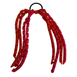 School Hair Accessories School Uniform Hair Tie Curly Ponytail Streamer - Burgundy Base & Top Ribbon Girls Hair Tie Pinkberry Kisses Autumn Orange Shocking Pink