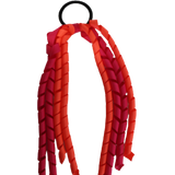 School Hair Accessories School Uniform Hair Tie Curly Ponytail Streamer - Shocking Pink Base & Top Ribbon Girls Hair Tie Pinkberry Kisses Shocking Pink Neon Orange