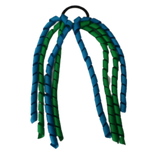 School Hair Accessories School Uniform Hair Tie Curly Ponytail Streamer - Emerald Green Base & Top Ribbon Girls Hair Tie Pinkberry Kisses Emerald Green Methyl Blue