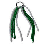 School Hair Accessories School Uniform Hair Tie Curly Ponytail Streamer - Emerald Green Base & Top Ribbon Girls Hair Tie Pinkberry Kisses Emerald Green White